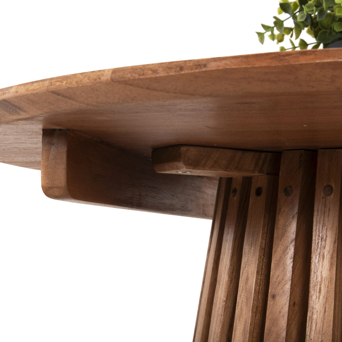 ΤΡΑΠΕΖΙ ΤΡΑΠΕΖΑΡΙΑΣ ΣΤΡΟΓΓΥΛΟ FRANTZ LH10.9832.11 ΜΑΣΙΦ ΞΥΛΟ MINDI ΣΕ ΦΥΣΙΚΟ Φ80X75Υεκ. - Image 5