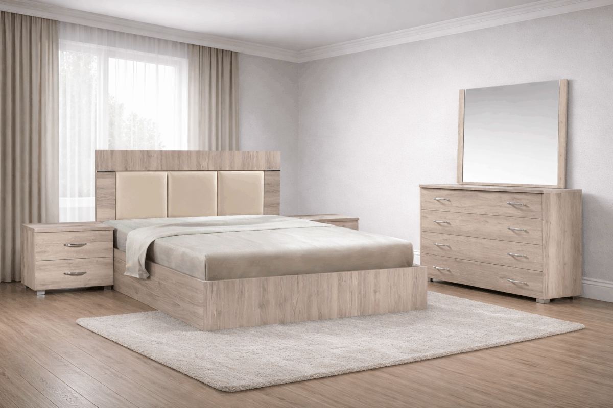 ΣΕΤ ΚΡΕΒΑΤΟΚΑΜΑΡΑ ΜΕ ΤΡΙΠΛΟ KOYTI ΔΕΡΜΑ ΣΤΟ ΚΕΦΑΛΑΡΙ 150/160×200εκ. - Image 1