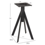ΒΑΣΗ ΤΡΑΠΕΖΙΟΥ ΜΑΥΡΗ ΜΕΤΑΛΛΙΚΗ LH10.5918 37,5x37,5x73Y εκ. - Image 2