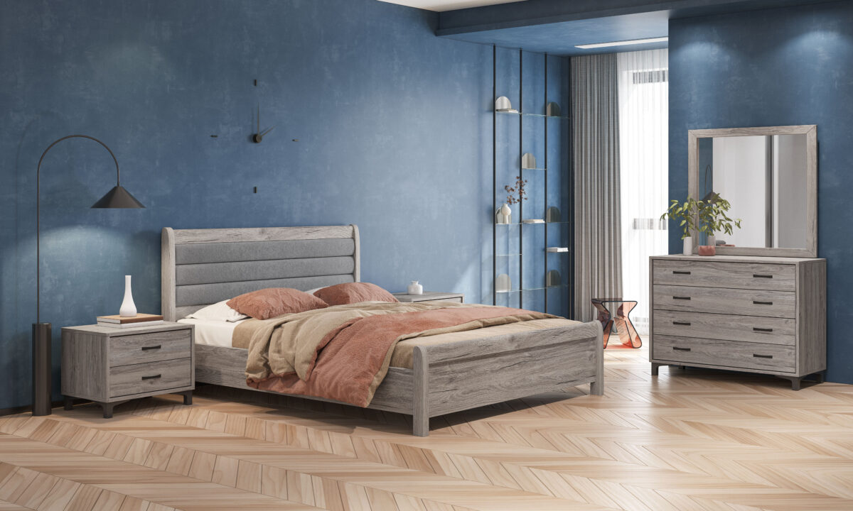 ΣΕΤ ΚΡΕΒΑΤΟΚΑΜΑΡΑΣ ΜΕ ΥΦΑΣΜΑ ΣΤΟ ΚΕΦΑΛΑΡΙ ΑΔΙΑΒΡΟΧΟ ΚΑΙ ΑΛΕΚΙΑΣΤΟ 150/160×200εκ. "No1093” - Image 1