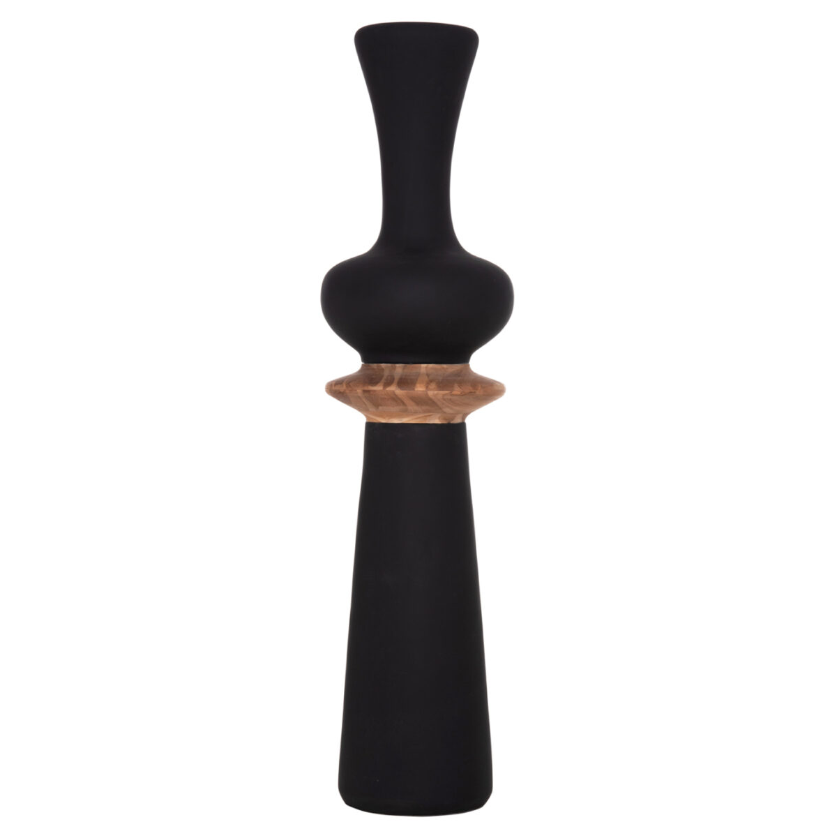 ΔΙΑΚΟΣΜΗΤΙΚΟ ΒΑΖΟ ΔΑΠΕΔΟΥ NEBULA LH10.4660.01L FIBER CEMENT ΜΑΥΡΟ--ΞΥΛΟ ΤΕΑΚ Φ45x172Υεκ - Image 3