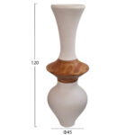 ΔΙΑΚΟΣΜΗΤΙΚΟ ΒΑΖΟ ΔΑΠΕΔΟΥ NEBULA LH10.4660.02S FIBER CEMENT ΛΕΥΚΟ--ΞΥΛΟ ΤΕΑΚ Φ45x115Υεκ - Image 2