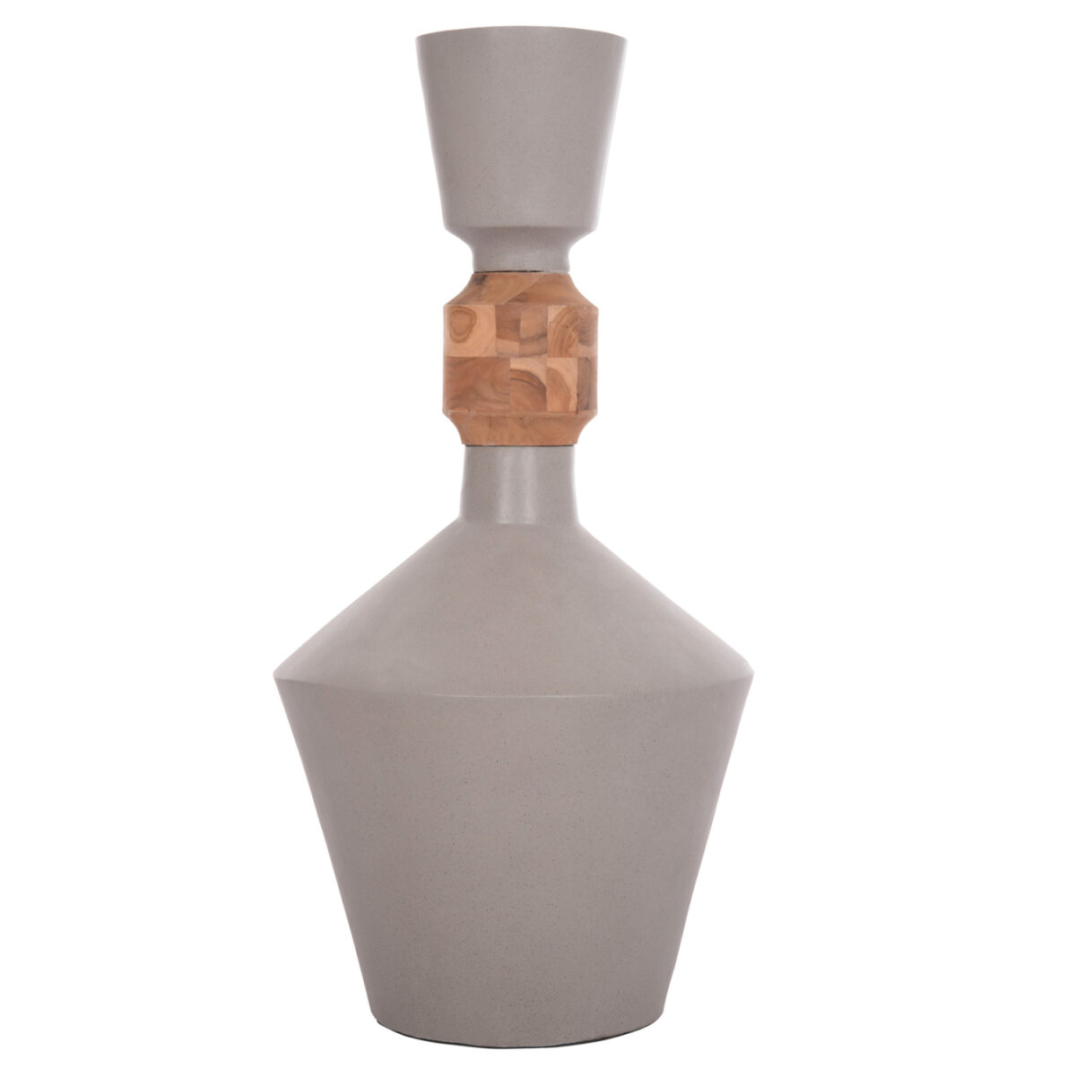 ΔΙΑΚΟΣΜΗΤΙΚΟ ΒΑΖΟ ΔΑΠΕΔΟΥ NEBULA LH10.4661.03 FIBER CEMENT ΓΚΡΙ--ΞΥΛΟ ΤΕΑΚ Φ60x115Υεκ. - Image 3