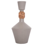 ΔΙΑΚΟΣΜΗΤΙΚΟ ΒΑΖΟ ΔΑΠΕΔΟΥ NEBULA LH10.4661.03 FIBER CEMENT ΓΚΡΙ--ΞΥΛΟ ΤΕΑΚ Φ60x115Υεκ. - Image 3