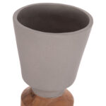 ΔΙΑΚΟΣΜΗΤΙΚΟ ΒΑΖΟ ΔΑΠΕΔΟΥ NEBULA LH10.4661.03 FIBER CEMENT ΓΚΡΙ--ΞΥΛΟ ΤΕΑΚ Φ60x115Υεκ. - Image 4