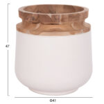 ΔΙΑΚΟΣΜΗΤΙΚΟ ΒΑΖΟ ΔΑΠΕΔΟΥ LINTER LH10.4662.02L FIBER CEMENT ΛΕΥΚΟ--ΞΥΛΟ ΤΕΑΚ Φ41x47Υεκ. - Image 2