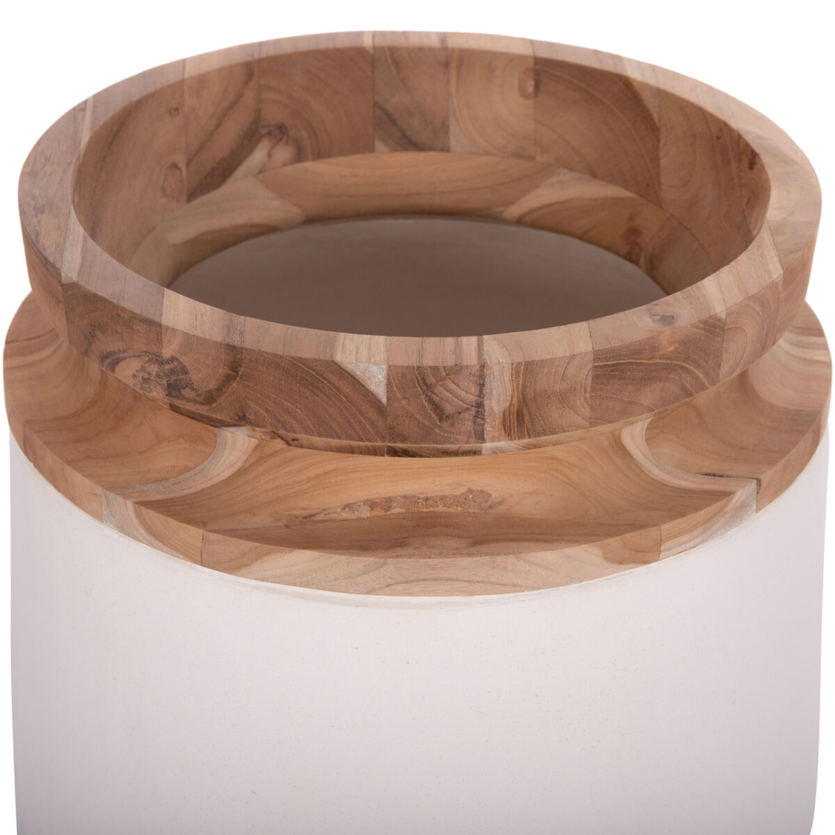 ΔΙΑΚΟΣΜΗΤΙΚΟ ΒΑΖΟ ΔΑΠΕΔΟΥ LINTER LH10.4662.02L FIBER CEMENT ΛΕΥΚΟ--ΞΥΛΟ ΤΕΑΚ Φ41x47Υεκ. - Image 4