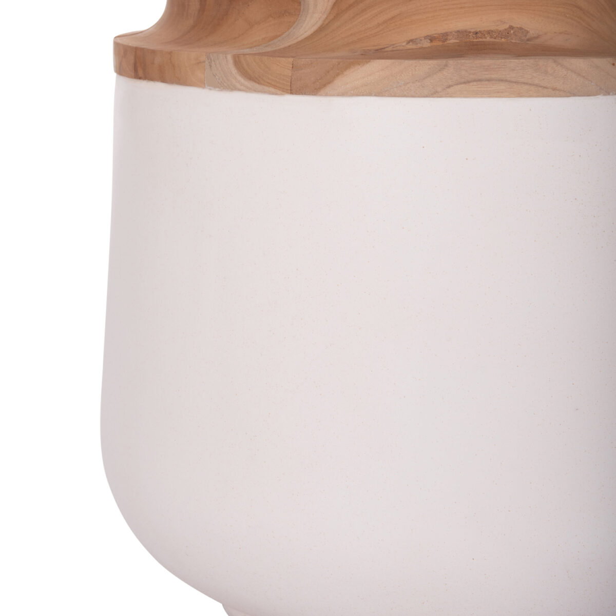 ΔΙΑΚΟΣΜΗΤΙΚΟ ΒΑΖΟ ΔΑΠΕΔΟΥ LINTER LH10.4662.02L FIBER CEMENT ΛΕΥΚΟ--ΞΥΛΟ ΤΕΑΚ Φ41x47Υεκ. - Image 5