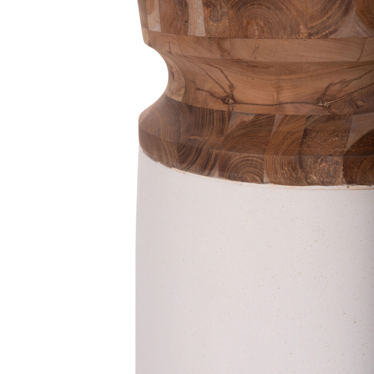 ΔΙΑΚΟΣΜΗΤΙΚΟ ΒΑΖΟ ΔΑΠΕΔΟΥ LINTER LH10.4662.02S FIBER CEMENT ΛΕΥΚΟ--ΞΥΛΟ ΤΕΑΚ Φ34x60Υεκ. - Image 5