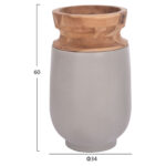 ΔΙΑΚΟΣΜΗΤΙΚΟ ΒΑΖΟ ΔΑΠΕΔΟΥ LINTER LH10.4662.03S FIBER CEMENT ΓΚΡΙ--ΞΥΛΟ ΤΕΑΚ Φ34x60Υεκ. - Image 2