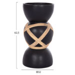 ΔΙΑΚΟΣΜΗΤΙΚΟ ΒΑΖΟ ΔΑΠΕΔΟΥ MAYNARD LH10.4672.01L TERRACOTTA ΜΑΥΡΟ-RATTAN Φ32x62.5Υεκ - Image 2