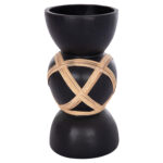 ΔΙΑΚΟΣΜΗΤΙΚΟ ΒΑΖΟ ΔΑΠΕΔΟΥ MAYNARD LH10.4672.01L TERRACOTTA ΜΑΥΡΟ-RATTAN Φ32x62.5Υεκ - Image 4