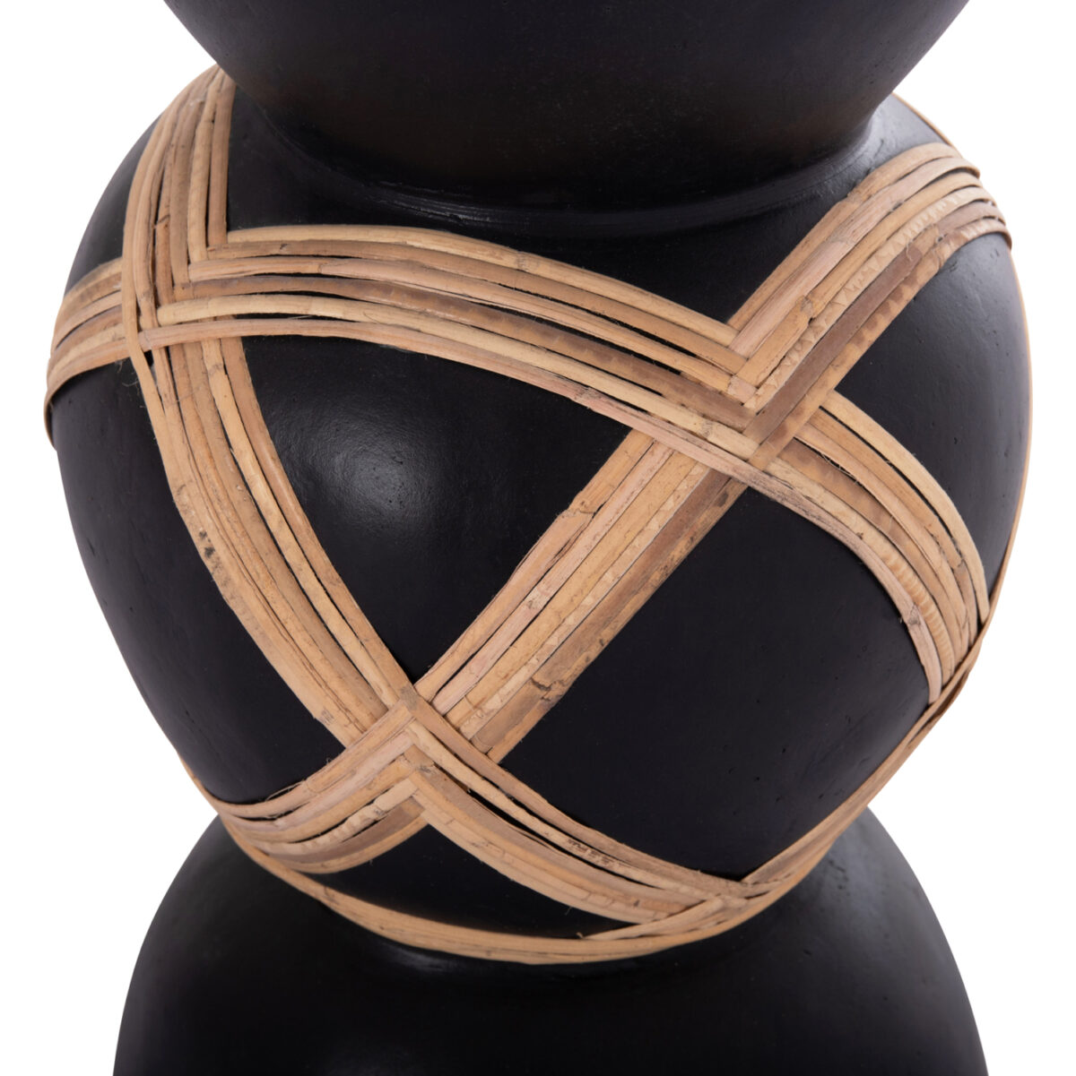 ΔΙΑΚΟΣΜΗΤΙΚΟ ΒΑΖΟ ΔΑΠΕΔΟΥ MAYNARD LH10.4672.01L TERRACOTTA ΜΑΥΡΟ-RATTAN Φ32x62.5Υεκ - Image 5
