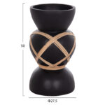 ΔΙΑΚΟΣΜΗΤΙΚΟ ΒΑΖΟ ΔΑΠΕΔΟΥ MAYNARD LH10.4672.01S TERRACOTTA ΜΑΥΡΟ-RATTAN Φ27.5x50Υ - Image 2