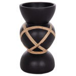 ΔΙΑΚΟΣΜΗΤΙΚΟ ΒΑΖΟ ΔΑΠΕΔΟΥ MAYNARD LH10.4672.01S TERRACOTTA ΜΑΥΡΟ-RATTAN Φ27.5x50Υ - Image 3