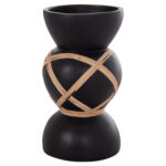 ΔΙΑΚΟΣΜΗΤΙΚΟ ΒΑΖΟ ΔΑΠΕΔΟΥ MAYNARD LH10.4672.01S TERRACOTTA ΜΑΥΡΟ-RATTAN Φ27.5x50Υ - Image 4