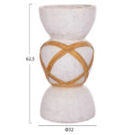 ΔΙΑΚΟΣΜΗΤΙΚΟ ΒΑΖΟ ΔΑΠΕΔΟΥ MAYNARD LH10.4672.02L TERRACOTTA ΛΕΥΚΟ--RATTAN Φ32x62.5Υεκ. - Image 2