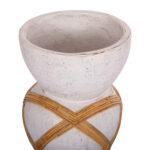 ΔΙΑΚΟΣΜΗΤΙΚΟ ΒΑΖΟ ΔΑΠΕΔΟΥ MAYNARD LH10.4672.02L TERRACOTTA ΛΕΥΚΟ--RATTAN Φ32x62.5Υεκ. - Image 4