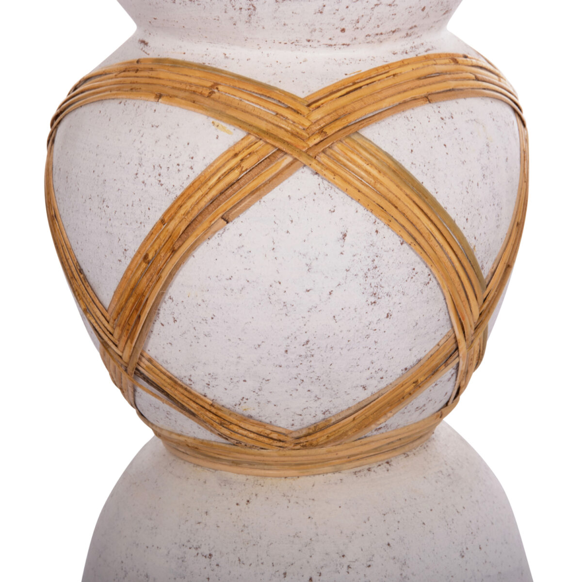 ΔΙΑΚΟΣΜΗΤΙΚΟ ΒΑΖΟ ΔΑΠΕΔΟΥ MAYNARD LH10.4672.02L TERRACOTTA ΛΕΥΚΟ--RATTAN Φ32x62.5Υεκ. - Image 5