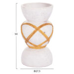 ΔΙΑΚΟΣΜΗΤΙΚΟ ΒΑΖΟ ΔΑΠΕΔΟΥ MAYNARD LH10.4672.02S TERRACOTTA ΛΕΥΚΟ--RATTAN Φ27.5x50Υεκ - Image 2