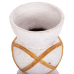 ΔΙΑΚΟΣΜΗΤΙΚΟ ΒΑΖΟ ΔΑΠΕΔΟΥ MAYNARD LH10.4672.02S TERRACOTTA ΛΕΥΚΟ--RATTAN Φ27.5x50Υεκ - Image 4