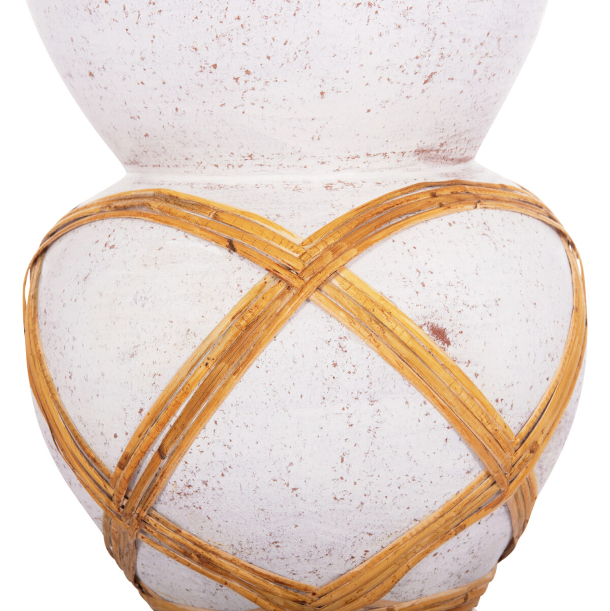 ΔΙΑΚΟΣΜΗΤΙΚΟ ΒΑΖΟ ΔΑΠΕΔΟΥ MAYNARD LH10.4672.02S TERRACOTTA ΛΕΥΚΟ--RATTAN Φ27.5x50Υεκ - Image 5