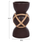ΔΙΑΚΟΣΜΗΤΙΚΟ ΒΑΖΟ ΔΑΠΕΔΟΥ MAYNARD LH10.4672.07L TERRACOTTA ΣΟΚΟΛΑΤΙ-RATTAN Φ32x62.5Υεκ - Image 2
