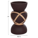 ΔΙΑΚΟΣΜΗΤΙΚΟ ΒΑΖΟ ΔΑΠΕΔΟΥ MAYNARD LH10.4672.07S TERRACOTTA ΣΟΚΟΛΑΤΙ-RATTAN Φ27.5x50Υεκ - Image 2