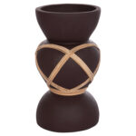 ΔΙΑΚΟΣΜΗΤΙΚΟ ΒΑΖΟ ΔΑΠΕΔΟΥ MAYNARD LH10.4672.07S TERRACOTTA ΣΟΚΟΛΑΤΙ-RATTAN Φ27.5x50Υεκ