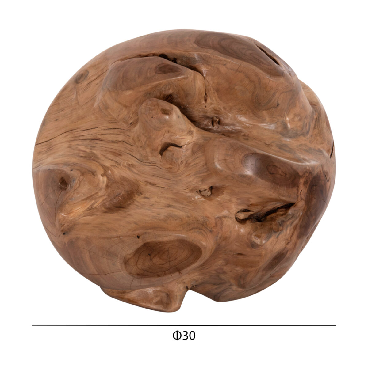 ΔΙΑΚΟΣΜΗΤΙΚΟ ΔΑΠΕΔΟΥ CLEMOR (S) LH10.18300 ΑΚΑΝΟΝΙΣΤΗ ΣΦΑΙΡΑ-ΞΥΛΟ ΤΕΑΚ--ΦΥΣΙΚΟ Φ30εκ. - Image 2