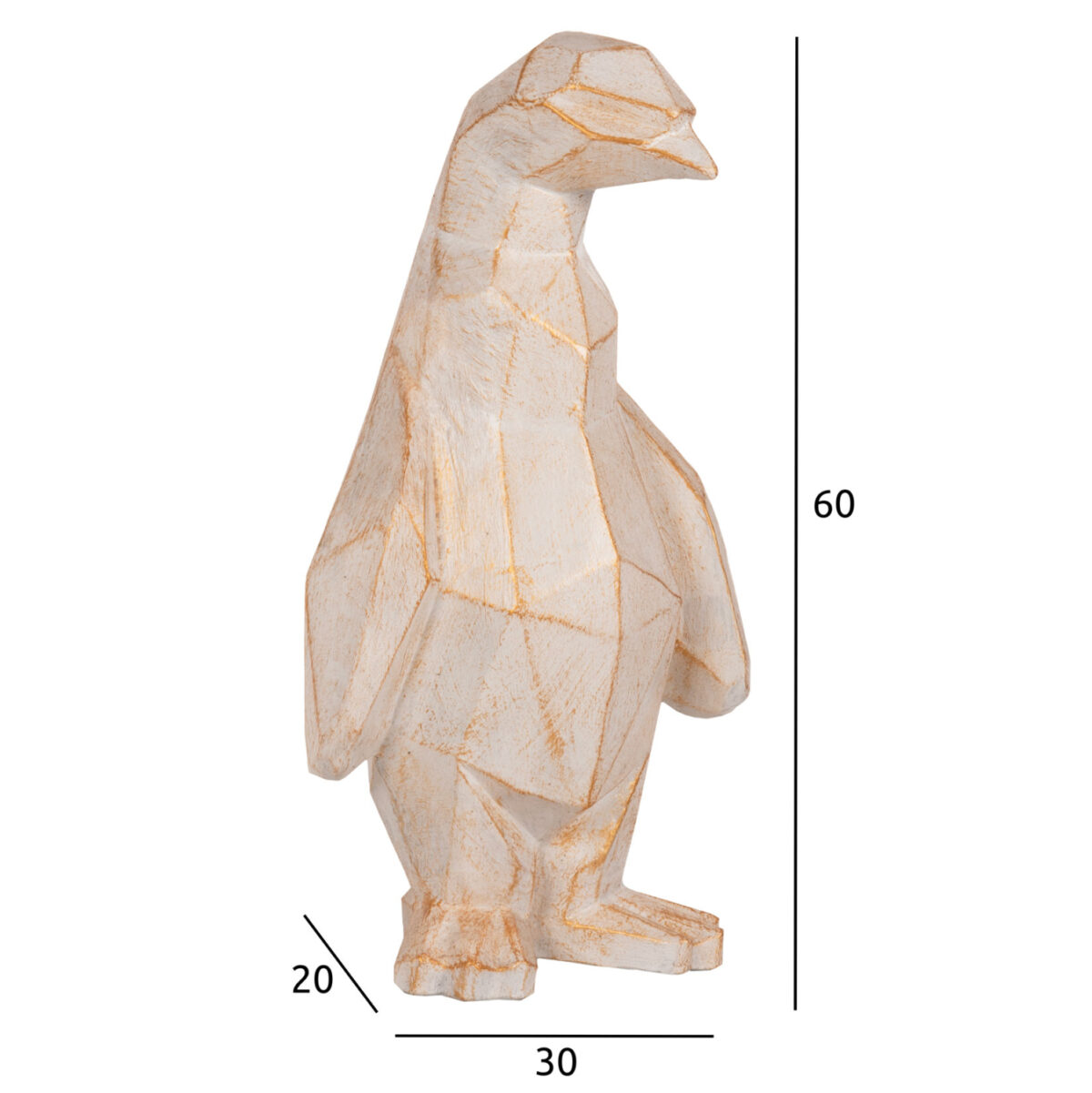 ΔΙΑΚΟΣΜΗΤΙΚΟ ΔΑΠΕΔΟΥ PENGUIN LH10.7915 GRC ΣΕ ΛΕΥΚΗ ΠΑΤΙΝΑ ΜΕ ΧΡΥΣΕΣ ΛΕΠΤΟΜΕΡΕΙΕΣ 30x20x60Υεκ. - Image 2