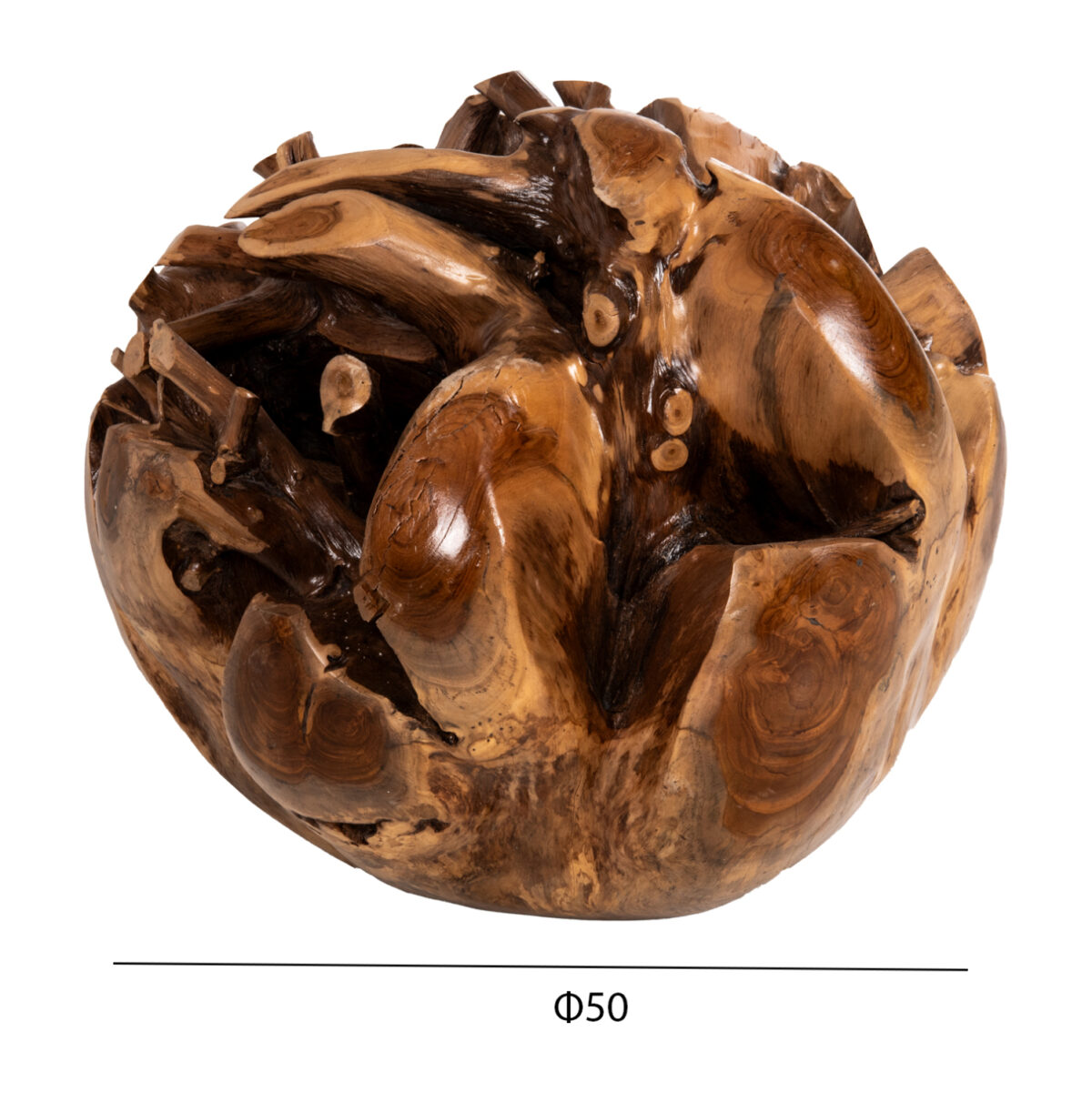 ΔΙΑΚΟΣΜΗΤΙΚΟ ΔΑΠΕΔΟΥ CLEM LH10.9652 ΑΚΑΝΟΝΙΣΤΗ ΣΦΑΙΡΑ-ΞΥΛΟ ΤΕΑΚ ΜΕΓΕΘΟΣ ΜΕΓΑΛΟ Φ50εκ. - Image 2