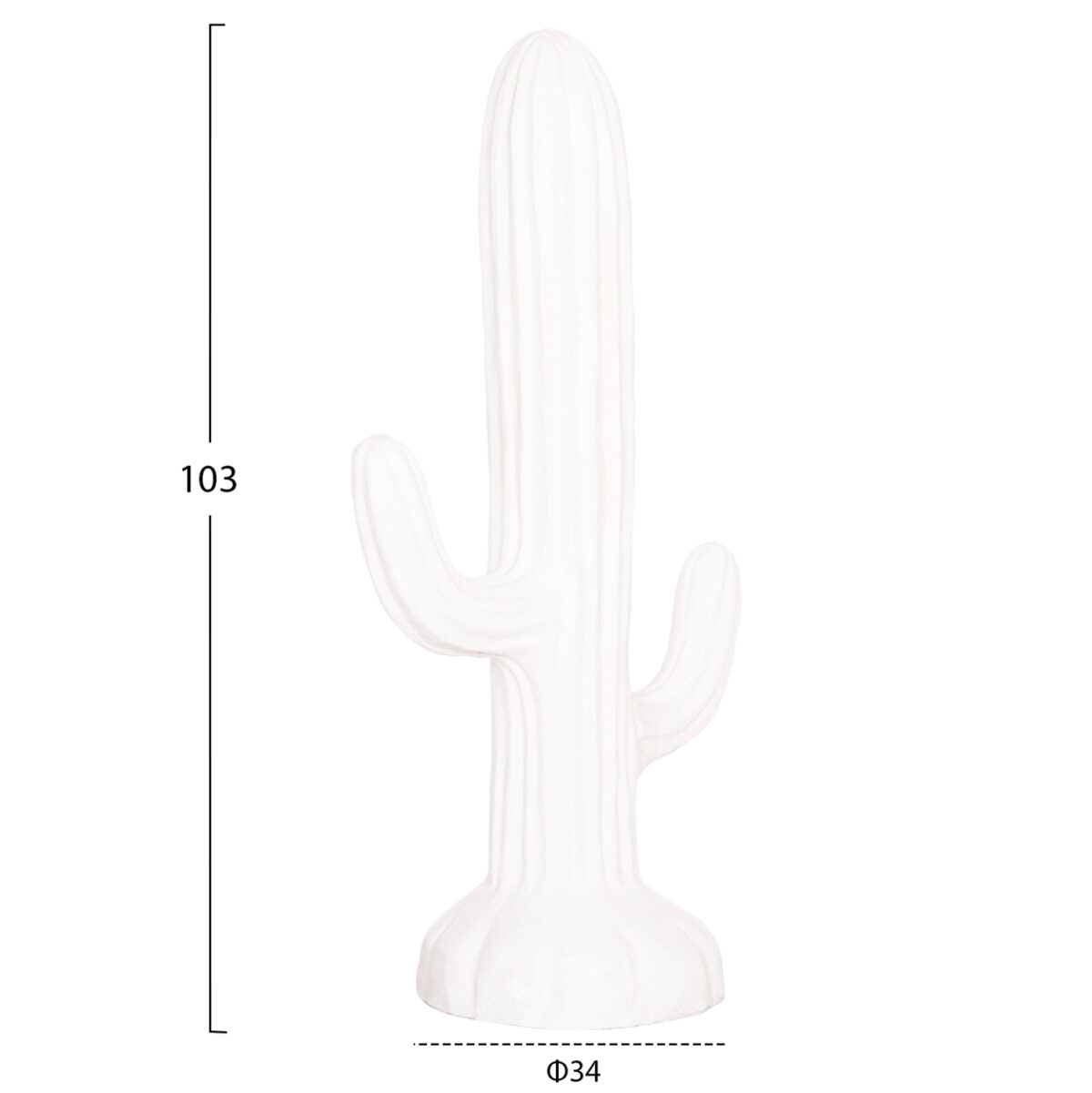 ΔΙΑΚΟΣΜΗΤΙΚΟΣ ΚΑΚΤΟΣ ΔΑΠΕΔΟΥ CACTUS LH10.4386.02M ΓΥΨΟΣ ΣΕ ΛΕΥΚΟ 54x34x103Υεκ. - Image 2