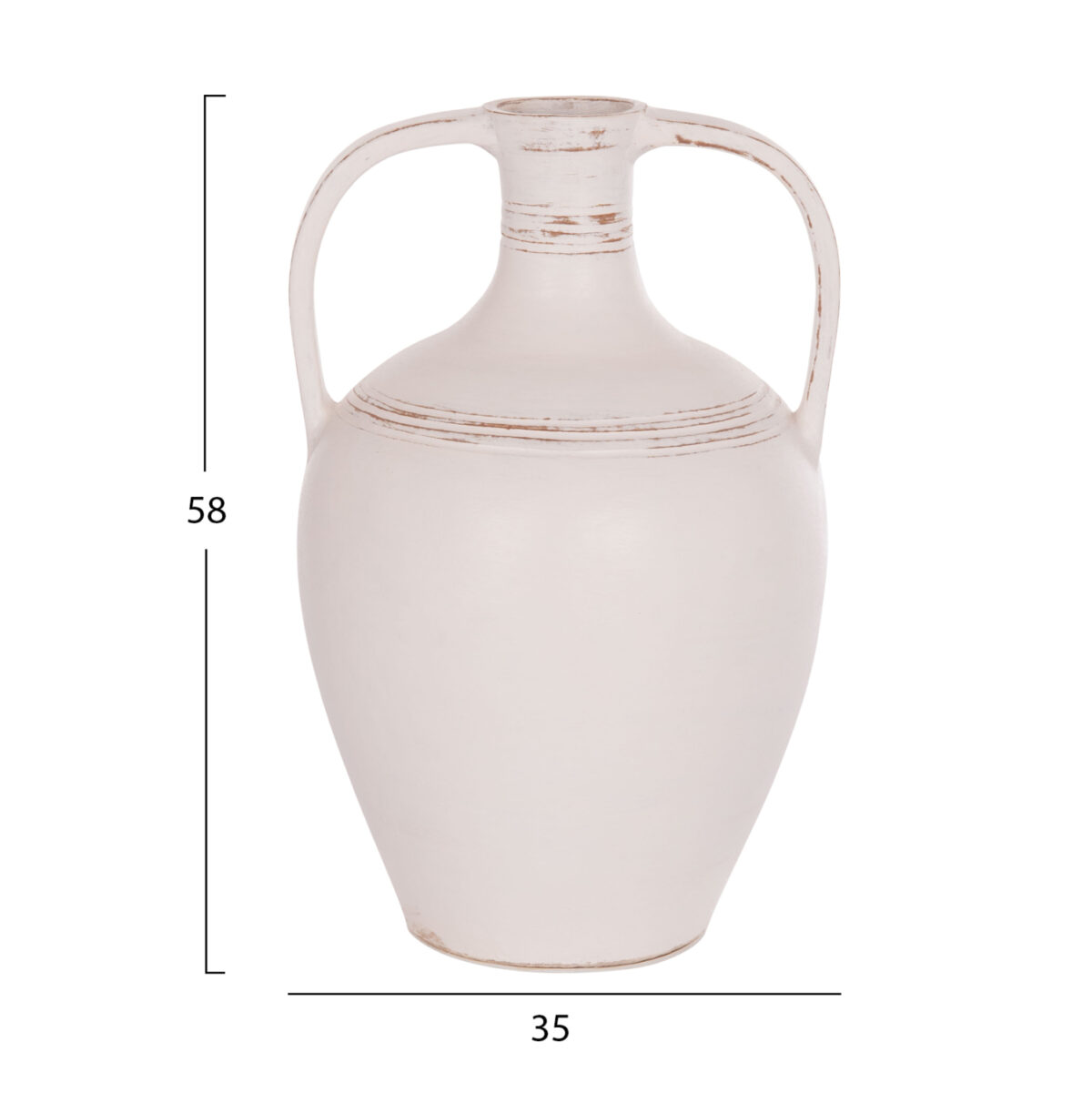 ΔΙΑΚΟΣΜΗΤΙΚΟΣ ΑΜΦΟΡΕΑΣ FEAX LH10.4676.02L ΛΕΥΚΗ ΤΕΡΑΚΟΤΑ--35x35x58Υεκ. - Image 2