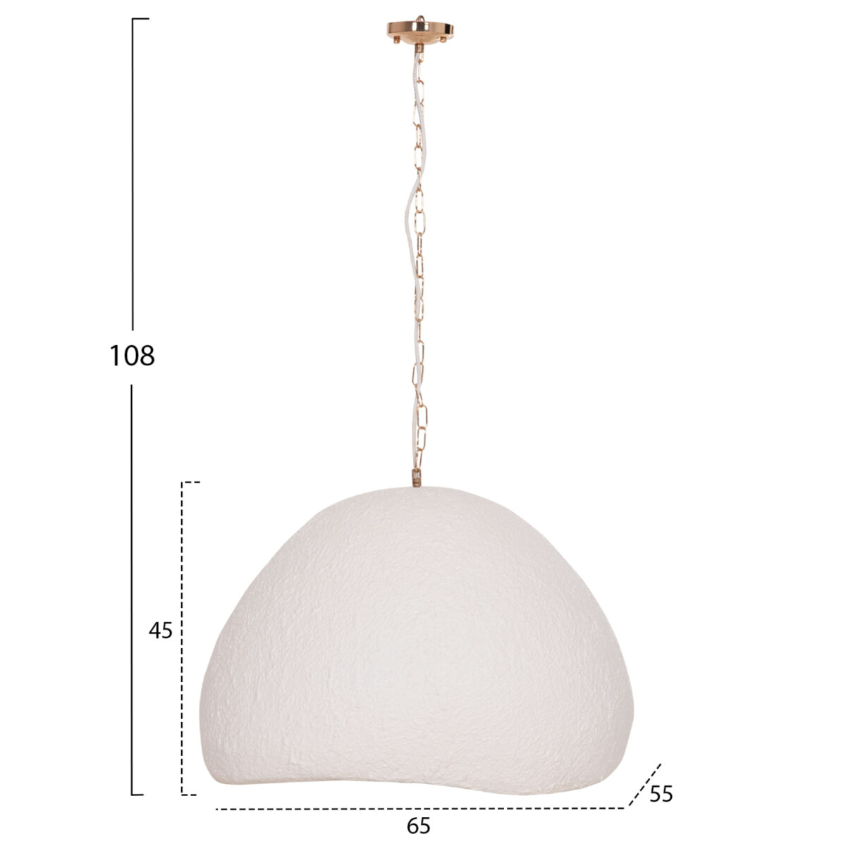 ΦΩΤΙΣΤΙΚΟ ΟΡΟΦΗΣ ΚΡΕΜΑΣΤΟ JAYLEN LH10.4703.02L FIBER CEMENT ΛΕΥΚΟ 65x55x45Υεκ. - Image 2