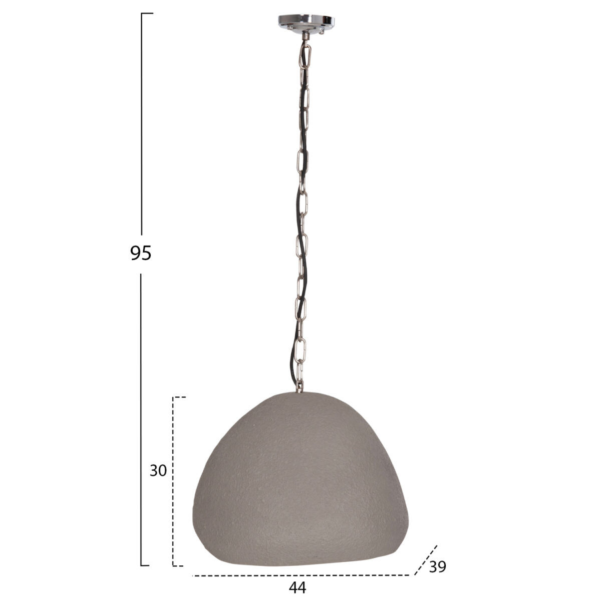 ΦΩΤΙΣΤΙΚΟ ΟΡΟΦΗΣ ΚΡΕΜΑΣΤΟ JAYLEN LH10.4703.03S FIBER CEMENT ΓΚΡΙ 44x39x30Υεκ. - Image 2