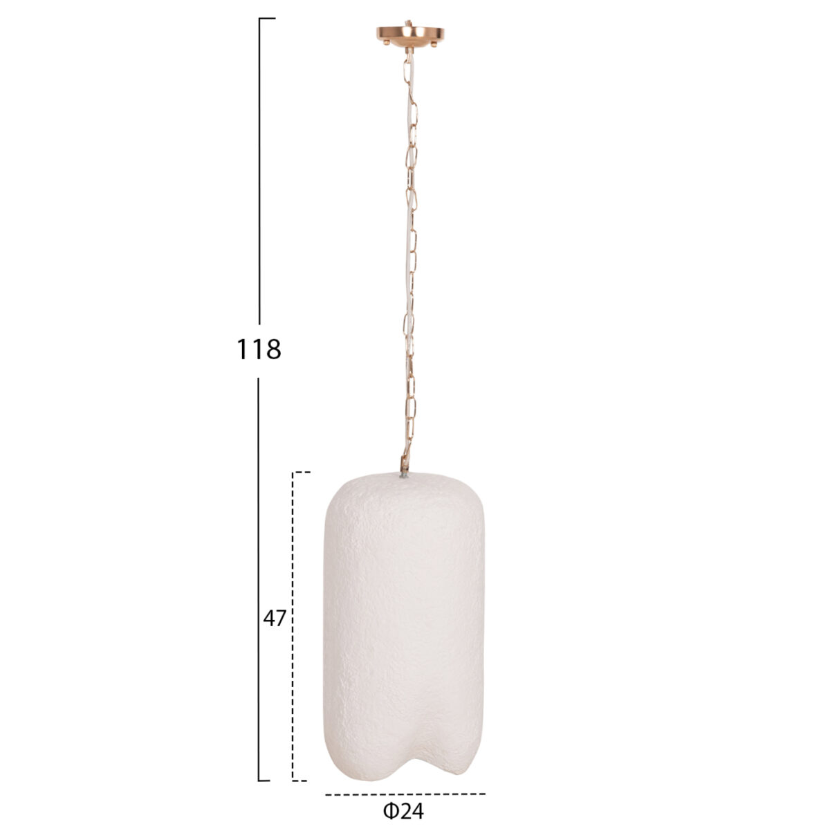 ΦΩΤΙΣΤΙΚΟ ΟΡΟΦΗΣ ΚΡΕΜΑΣΤΟ LOGKY LH10.4704.02S--FIBER CEMENT ΛΕΥΚΟ Φ24x47Υεκ - Image 2