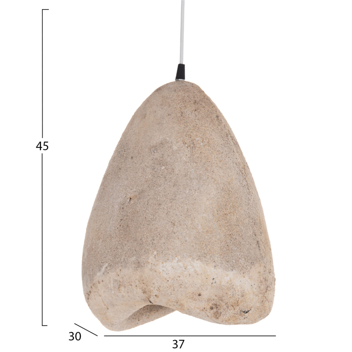 ΦΩΤΙΣΤΙΚΟ ΟΡΟΦΗΣ ΜΕ ΟΨΗ ΠΕΤΡΑΣ STONER (S) LH10.4417 ΣΚΟΥΡΟ ΜΠΕΖ 37x30x45Υεκ. - Image 2