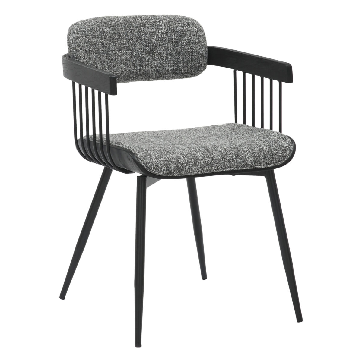 ΚΑΡΕΚΛΑ ΤΡΑΠΕΖΑΡΙΑΣ LANG LH10.9973.02 ΜΕΤ.ΠΟΔΙΑ ΜΑΥΡΑ-ΓΚΡΙ ΥΦΑΣΜΑ 52x52x76Υεκ - Image 1