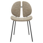 ΚΑΡΕΚΛΑ ΤΡΑΠΕΖΑΡΙΑΣ LUNGS LH10.9982.01 ΜΑΥΡΟ ΜΕΤΑΛΛΟ-ΜΠΕΖ ΥΦΑΣΜΑ 49x53,5x80Υεκ. - Image 3