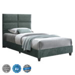 ΚΡΕΒΑΤΙ MILO ΑΠΟ ΠΡΑΣΙΝΟ ΥΦΑΣΜΑ τύπου NUBUCK LH10.652.27 ΓΙΑ ΣΤΡΩΜΑ 90x200 εκ. - Image 2