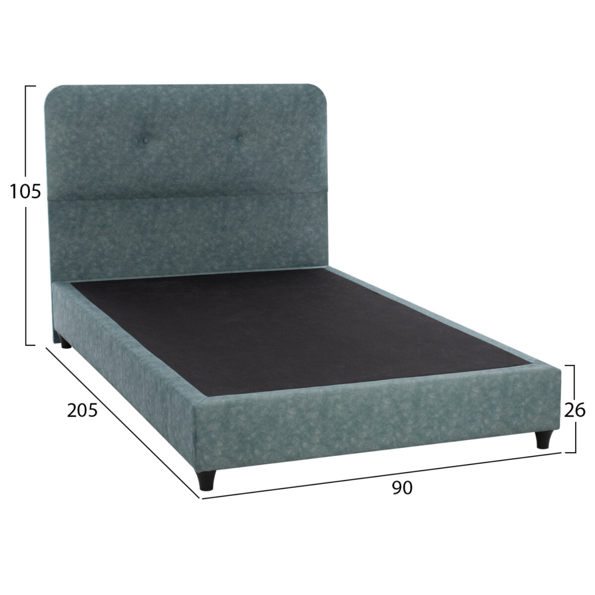 ΚΡΕΒΑΤΙ DOLORES ΑΠΟ ΥΦΑΣΜΑ LIGHT GREEN LH10.649.27 ΓΙΑ ΣΤΡΩΜΑ 90x200 εκ. - Image 3