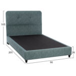 ΚΡΕΒΑΤΙ DOLORES ΑΠΟ ΥΦΑΣΜΑ LIGHT GREEN LH10.649.27 ΓΙΑ ΣΤΡΩΜΑ 90x200 εκ. - Image 3