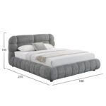 ΚΡΕΒΑΤΙ ΜΕ ΑΠΟΘ.ΧΩΡΟ MOLEN LH10.730.01 ΓΚΡΙ ΜΠΟΥΚΛΕ ΥΦΑΣΜΑ--ΓΙΑ ΣΤΡΩΜΑ 160x200εκ - Image 3