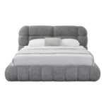 ΚΡΕΒΑΤΙ ΜΕ ΑΠΟΘ.ΧΩΡΟ MOLEN LH10.730.01 ΓΚΡΙ ΜΠΟΥΚΛΕ ΥΦΑΣΜΑ--ΓΙΑ ΣΤΡΩΜΑ 160x200εκ - Image 4