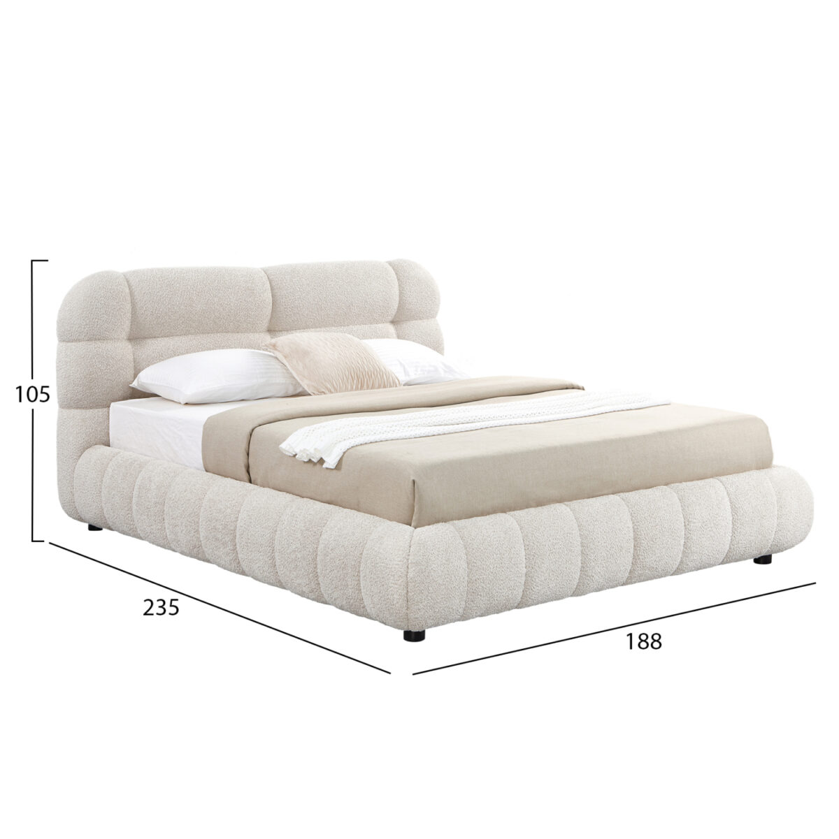 ΚΡΕΒΑΤΙ ΜΕ ΑΠΟΘ.ΧΩΡΟ MOLEN LH10.730.03 ΜΠΕΖ ΜΠΟΥΚΛΕ ΥΦΑΣΜΑ--ΓΙΑ ΣΤΡΩΜΑ 160x200εκ - Image 3