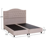 ΚΡΕΒΑΤΙ MALENA LH10.638.22 ΜΠΕΖ ΥΦΑΣΜΑ Τ. NUBUCK ΓΙΑ ΣΤΡΩΜΑ 150x200εκ. - Image 3