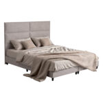 ΚΡΕΒΑΤΙ ΥΠΕΡΔΙΠΛΟ MILO ΑΠΟ ΜΠΕΖ ΥΦΑΣΜΑ LH10.628.32 ΓΙΑ ΣΤΡΩΜΑ 180x200 εκ. - Image 2