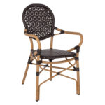 ΠΟΛΥΘΡΟΝΑ ΑΛΟΥΜΙΝΙΟΥ BAMBOO LOOK ΚΑΦΕ ΚΑΙ ΚΑΦΕ PE RATTAN LH10.5926.01 56x62x95Yεκ.