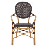 ΠΟΛΥΘΡΟΝΑ ΑΛΟΥΜΙΝΙΟΥ BAMBOO LOOK ΚΑΦΕ ΚΑΙ ΚΑΦΕ PE RATTAN LH10.5926.01 56x62x95Yεκ. - Image 3